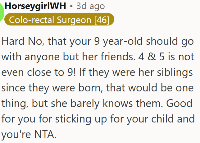 OP is not in the wrong.