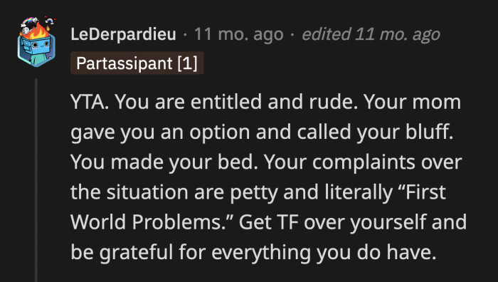 OP used his threat one too many times. It didn't yield the typical result of him getting his way.