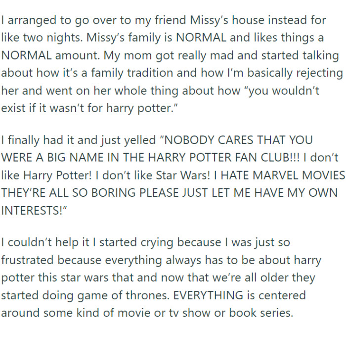 She's exhausted by every event being wrapped up in 