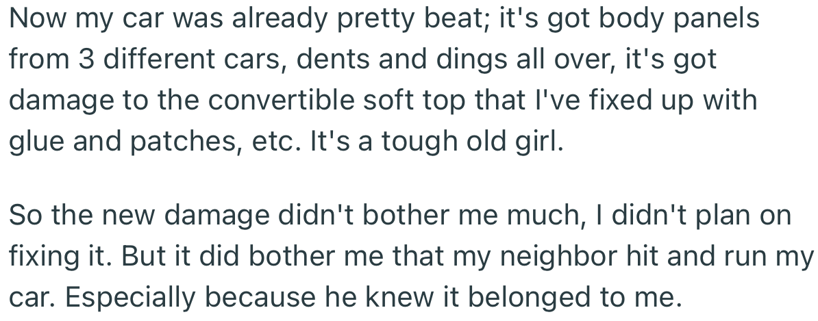 Apparently, OP’s car was already beat up