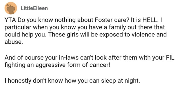 OP really doesn't paint herself in the best light