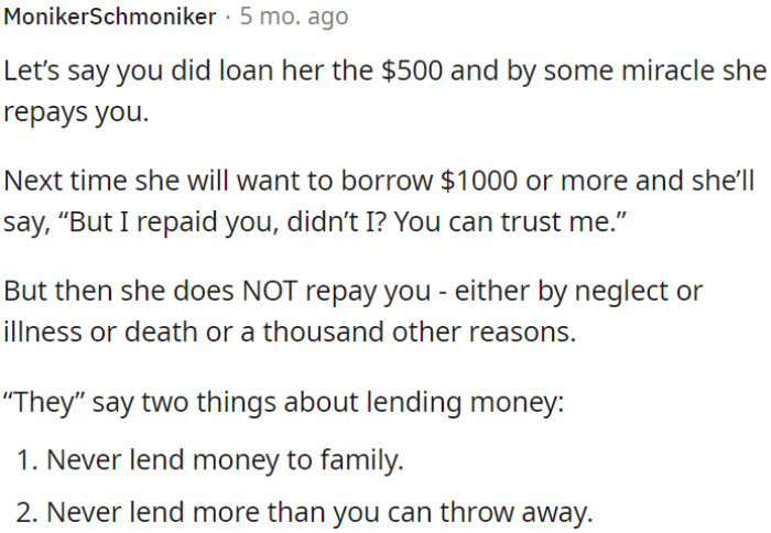 Lending Money to Family Can Strain Relationships and Lead to Expectations of More Significant Loans in the Future, Creating Trust Issues