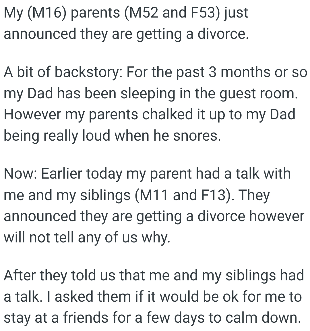 OP's parents chalked it up to his dad being really loud when he snores