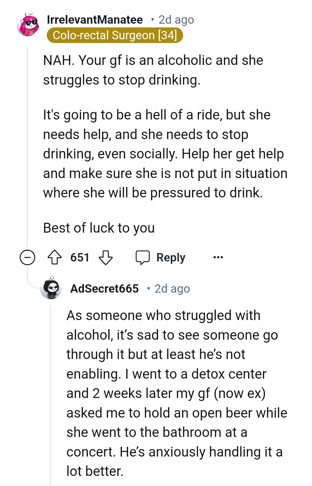 It is going to be one heck of a ride as OP's GF needs to stop drinking