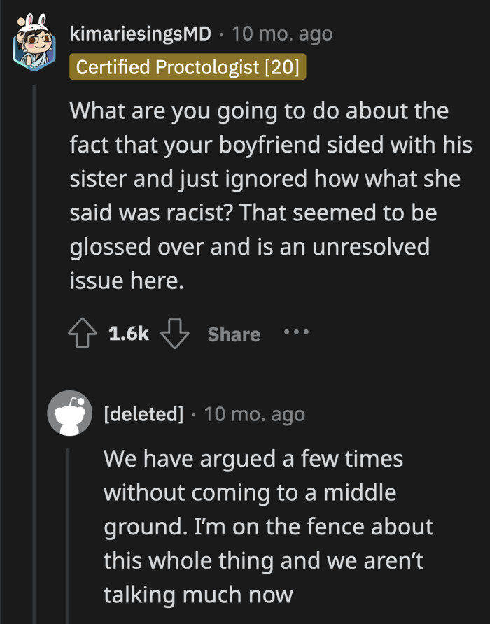 There really is no middle ground with racism, is there? You can't compromise on fundamental values.