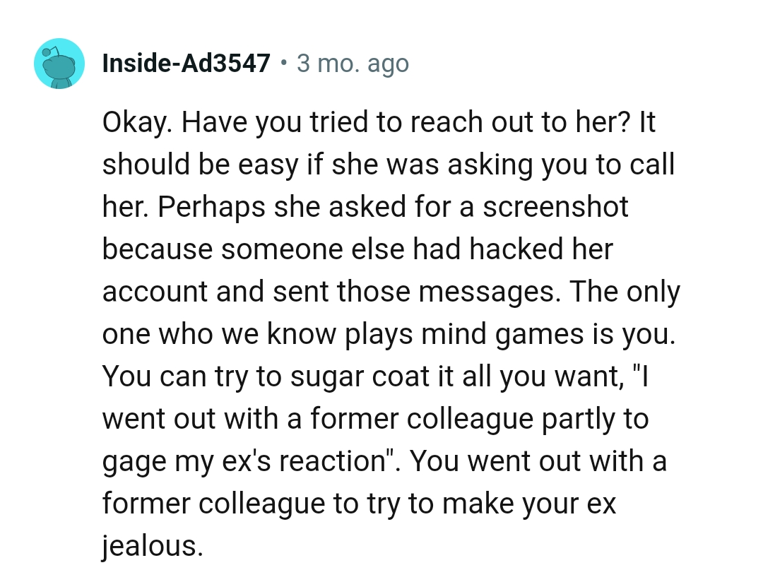 It would be easy if she's asking the OP to call her