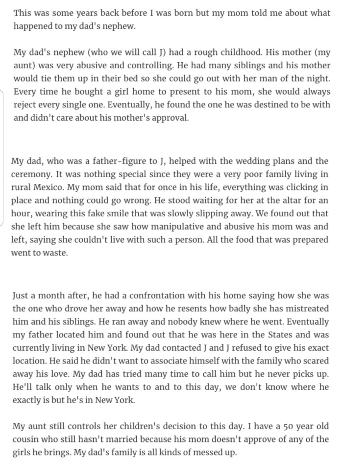 19. A mother’s love. Let’s rephrase that; a mother’s control.