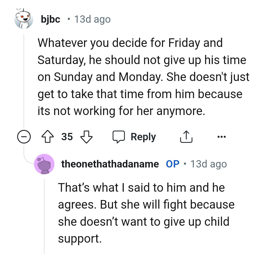 She can't just take the husband's time from him