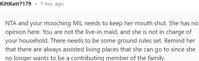 She has no opinion here