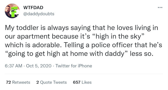 1. Lol, I mean, well technically he's not wrong though. Although I'm sure it makes for a funny conversation starter.