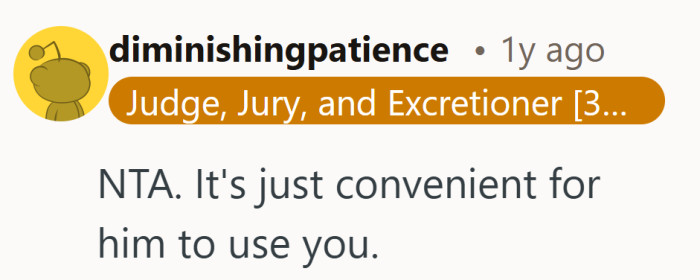 Being reliable should not automatically make someone the default solution.
