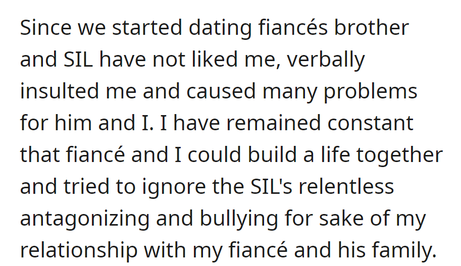 Despite facing insults from her fiancé's family, she remains committed to building a life together.