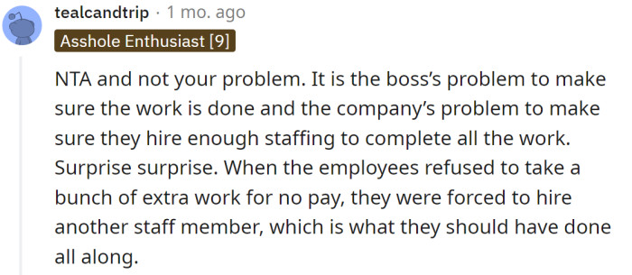 The boss should have organized it in the first place