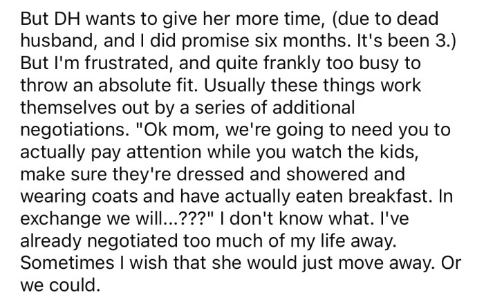 Now the OP is sick of negotiating.