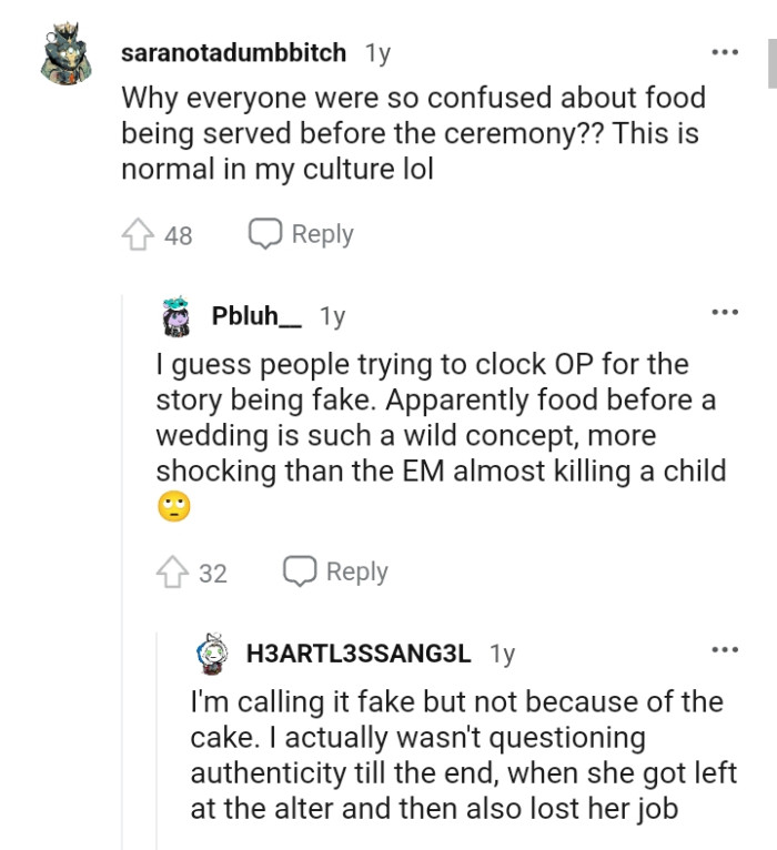 Good being served before the ceremony