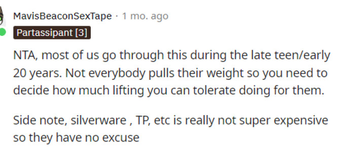 Many people expressed that they related to her situation because this is a common scenario that young people experience as they navigate life on their own and with roommates.