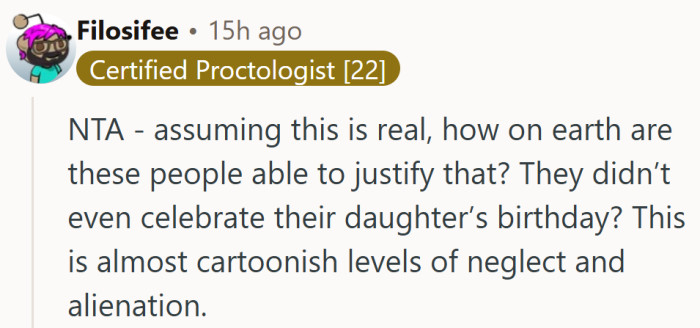 There’s disbelief in every word here—and who can blame them? A forgotten birthday says it all.