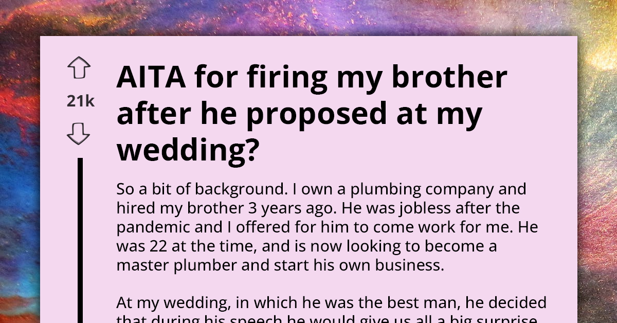 Best Man Uses Wedding Speech Opportunity To Propose To His GF, Loses Brother And Job Because Of It