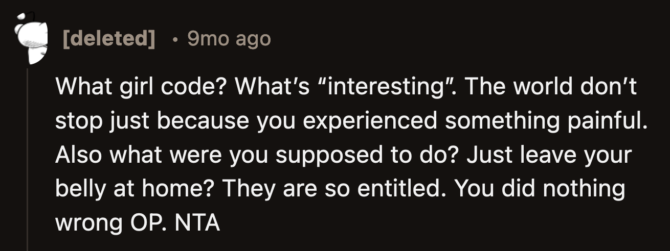 If Anna's sister hadn't said OP broke the girl code and deliberately hurt Anna by existing, the incident wouldn't have been so disruptive.