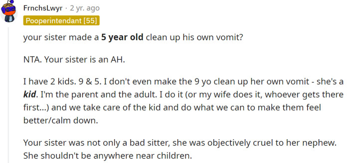 A Redditor said she was cruel to her nephew