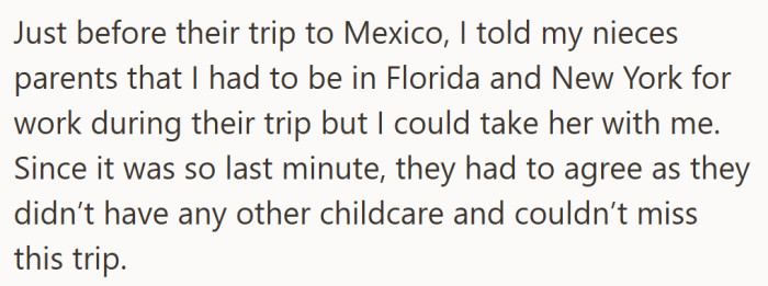 The aunt didn’t lie, exactly—she just left out the part where “work trip” also meant Disney and Broadway.