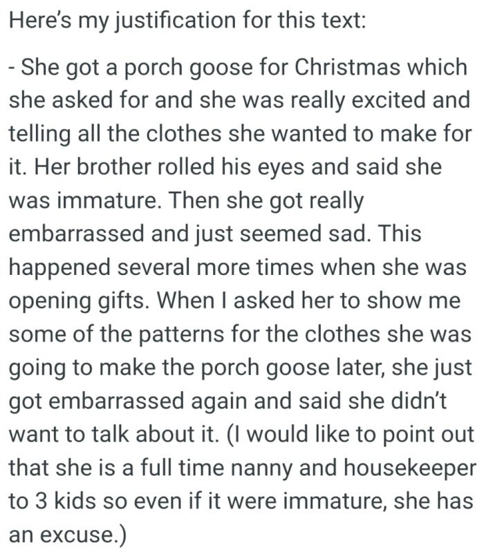 OP shares his justification for sending his inlaws the text