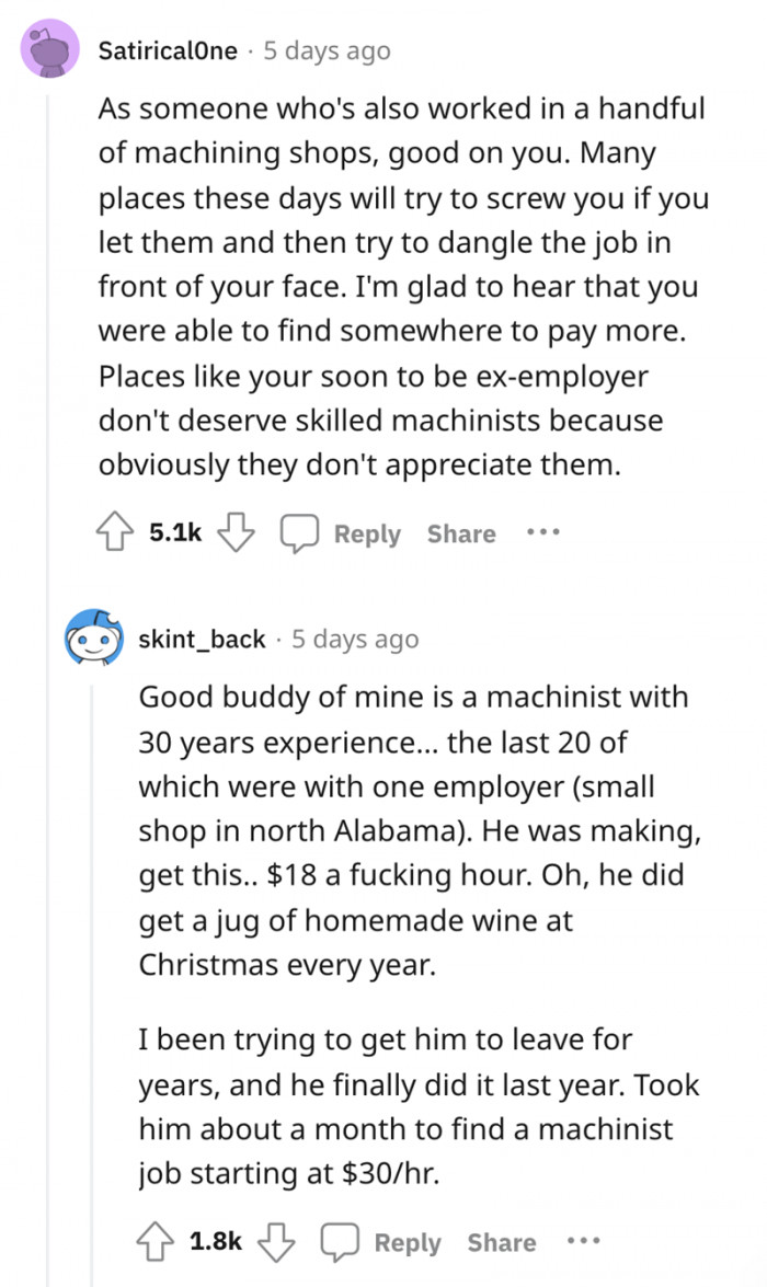 Well, not only machining shops.