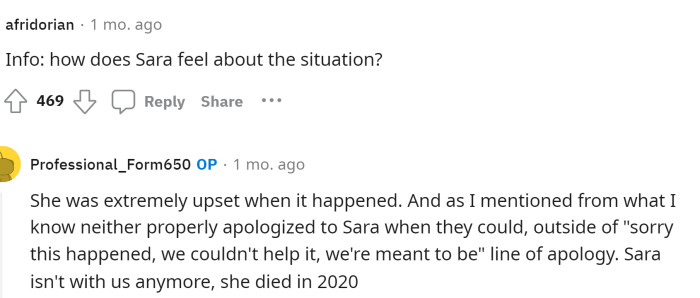 OP updated in a comment about the situation and stated that Sara has actually since passed and is no longer with us.
