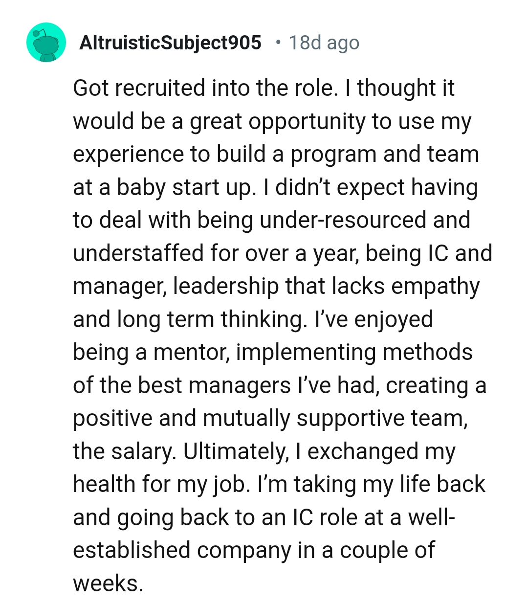 13. Having to deal with under-resourcing