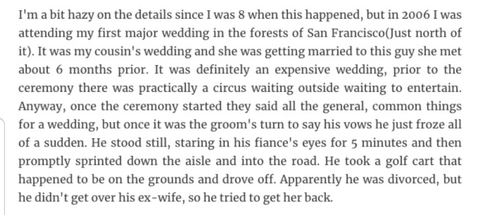 28. He didn’t just walk out on her; he sprinted