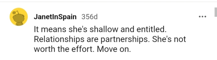 15. She's Not Worth the Effort