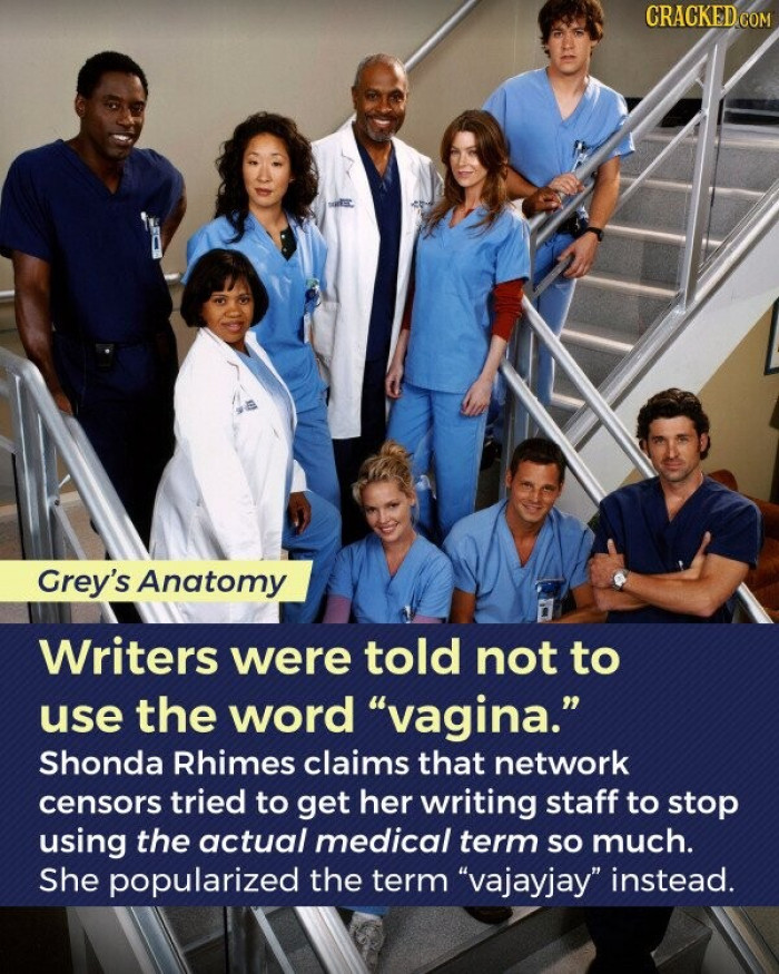16. No Vaginas on Grey's Anatomy - Only 'Vajayjay'