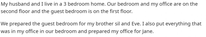 Then she began explaining a bit about their living situation and how their home is laid out.