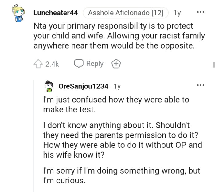 The OP's primary responsibility is to protect his wife and child