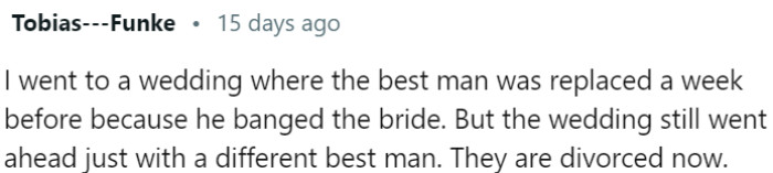 A replacement best man