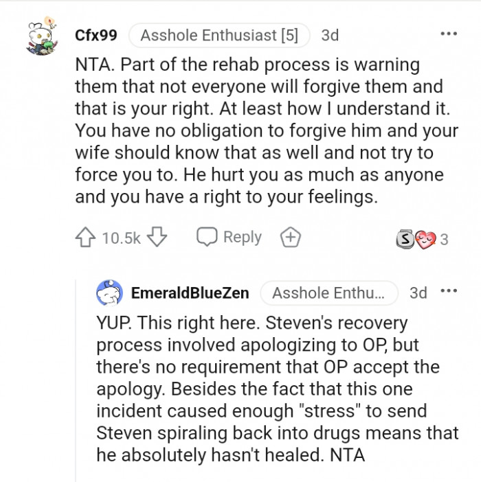 Not everyone will forgive them, and that is your right