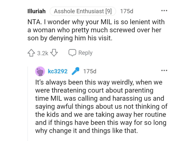 Threatening court about parenting time