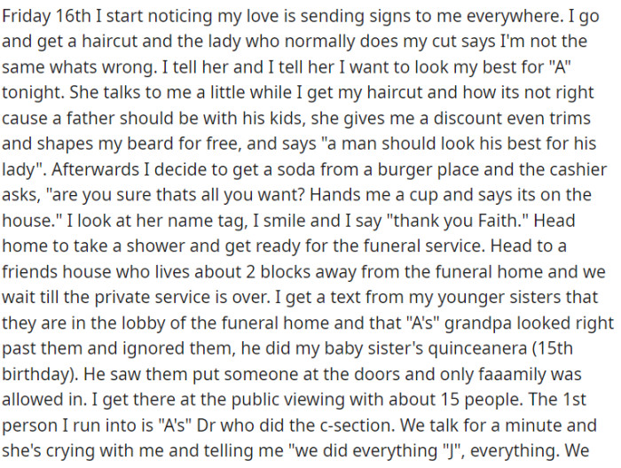 OP while preparing for the funeral, started began to notice signs from his loved one