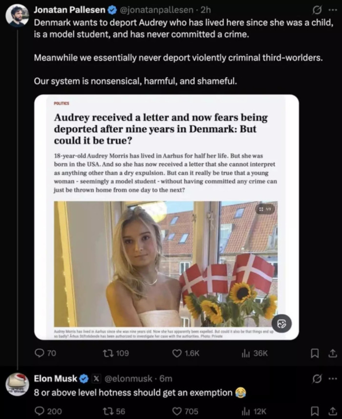 Teenage deportee Morris reacting to Elon Musk’s controversial comment amid deportation news