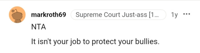 It's Not the OP's Job to Protect Those Who Bullied Her