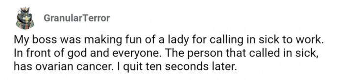 7. Boss was toxic AF