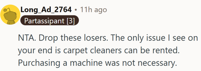 Even the practical ones agreed—ditch the friends, keep the carpet cleaner.