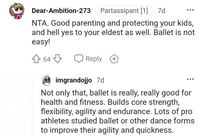 12. Ballet is really good for health and fitness