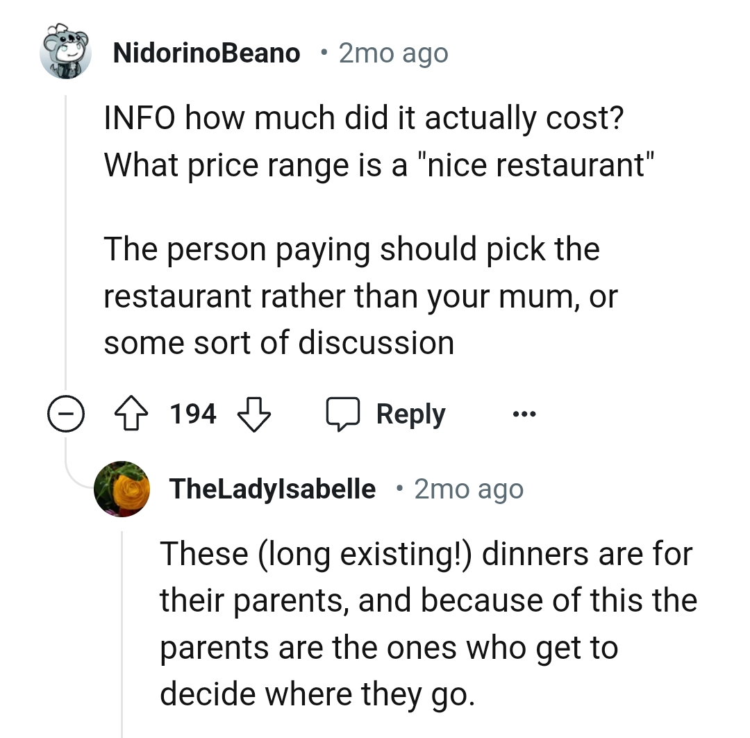 The person paying should pick the restaurant