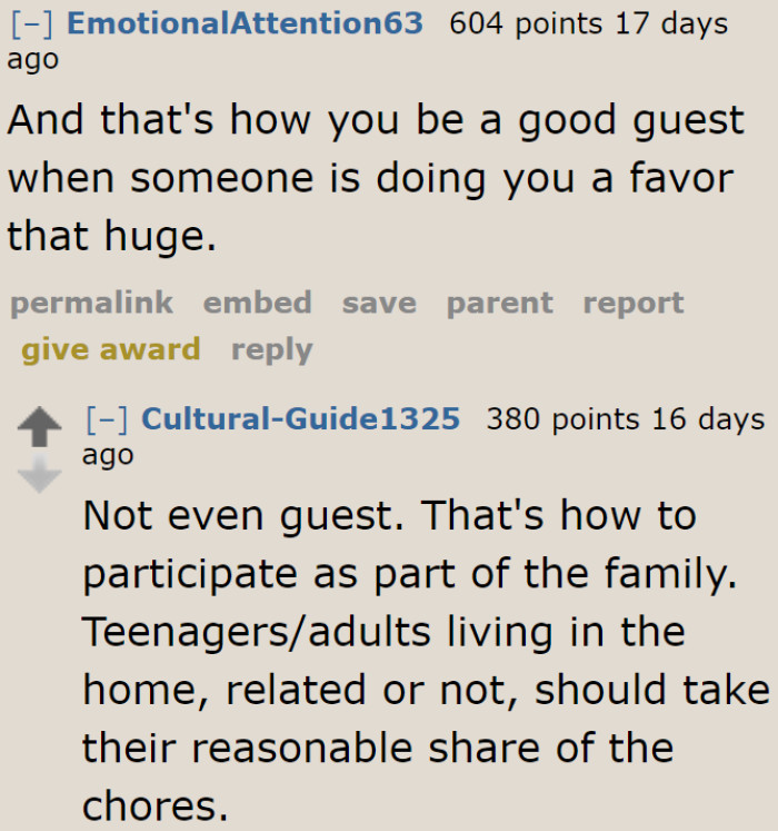 Helping out with chores is already a good contribution to the family.