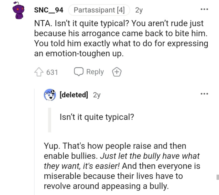 His arrogance came back to bite him