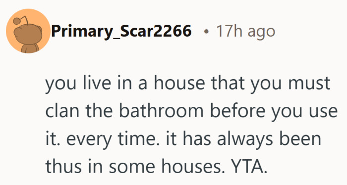 Welcome to a household where pre-cleaning is apparently part of the daily routine.