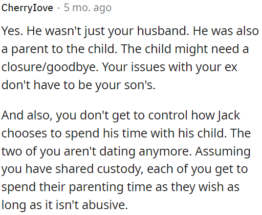 OP should separate her issues with her ex from her son's relationship with his father.