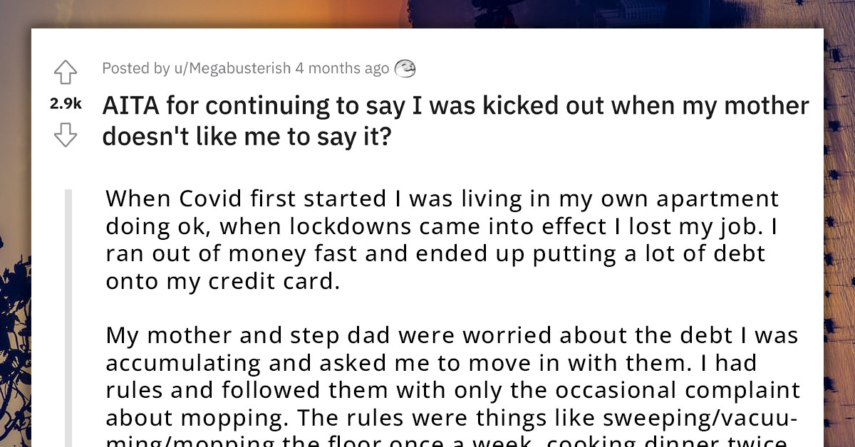 Redditor's Mother Kicks Them Out Of The House, Gets Mad When OP Mentions It