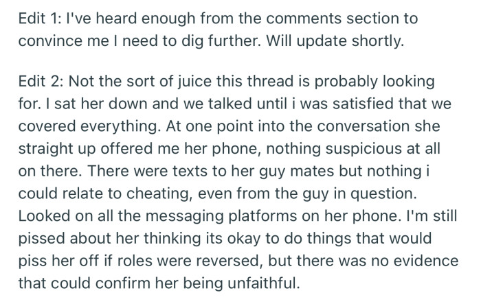 From OP’s investigation, his wife might have just been telling the truth